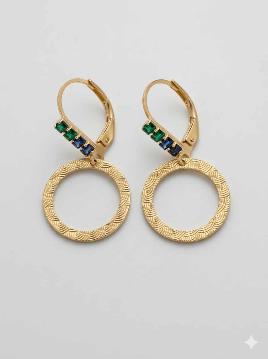 Brinco Argola com Pingente Circular